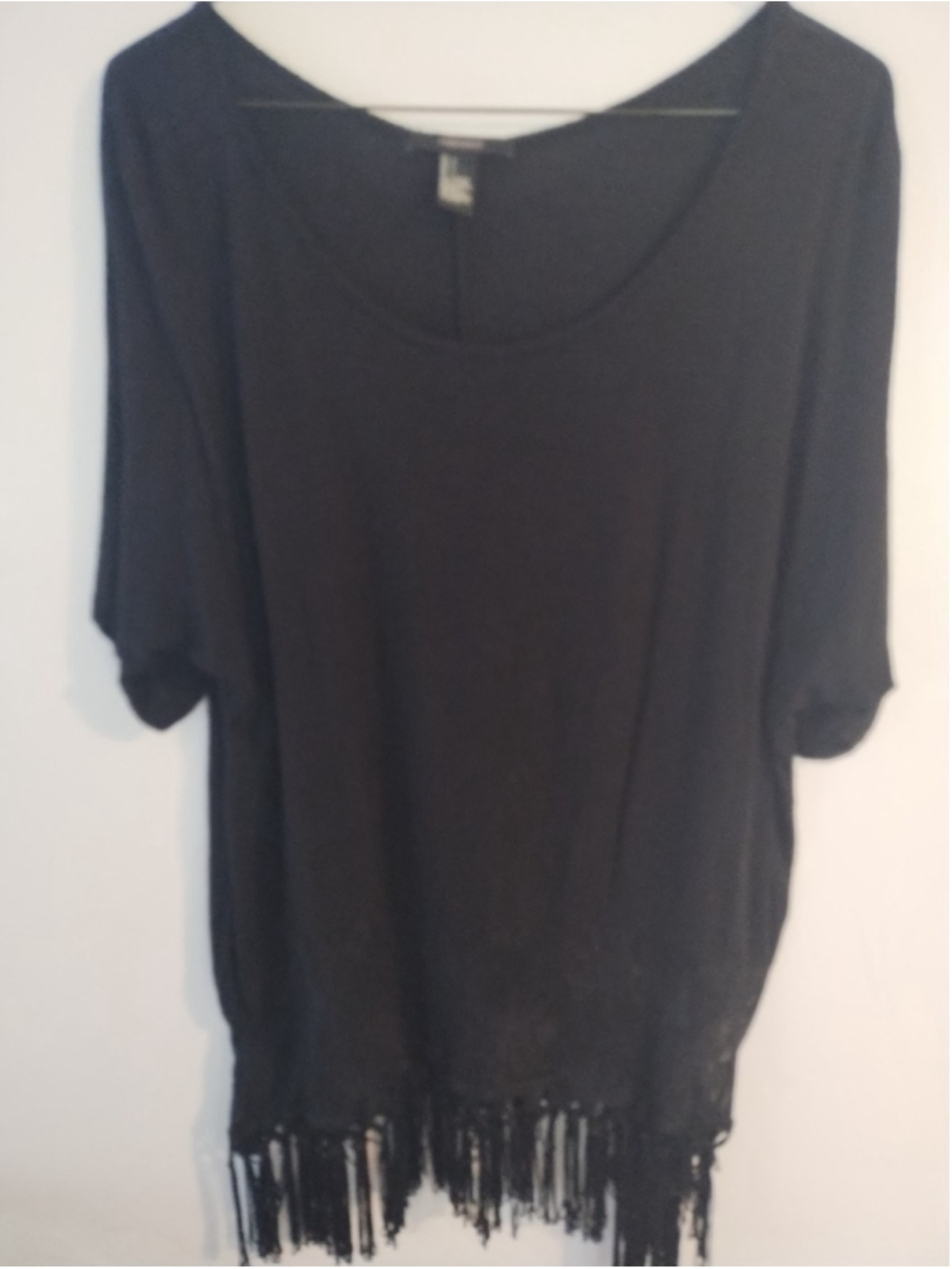 fringed shirt womens, goth, edgy, Forever 21, Large